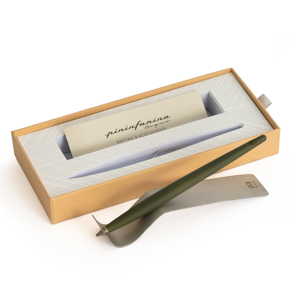 Forever Piuma A Modern Classic – Maple Wood Stylus with Ballpoint Stylus and Brushed Steel Base