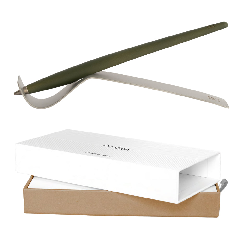 Forever Piuma A Modern Classic – Maple Wood Stylus with Ballpoint Stylus and Brushed Steel Base