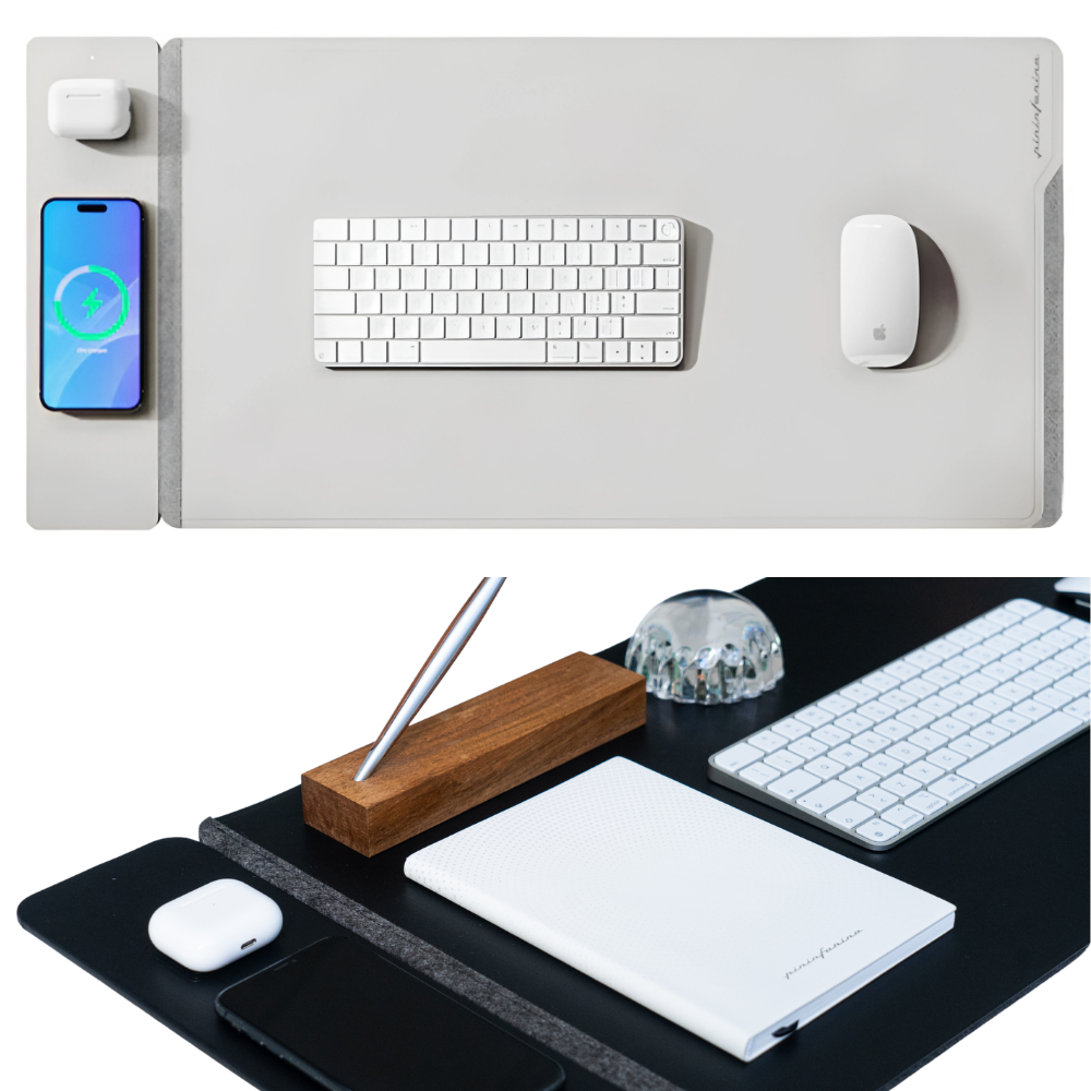 Pininfarina DeskPro with Wireless Charging – Multifunctional Desk Pad