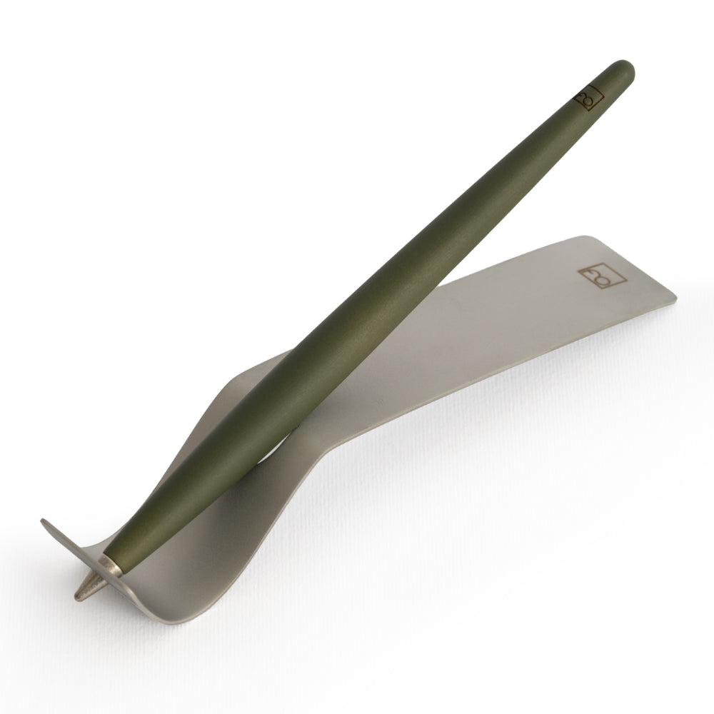Forever Piuma A Modern Classic – Maple Wood Stylus with Ballpoint Stylus and Brushed Steel Base