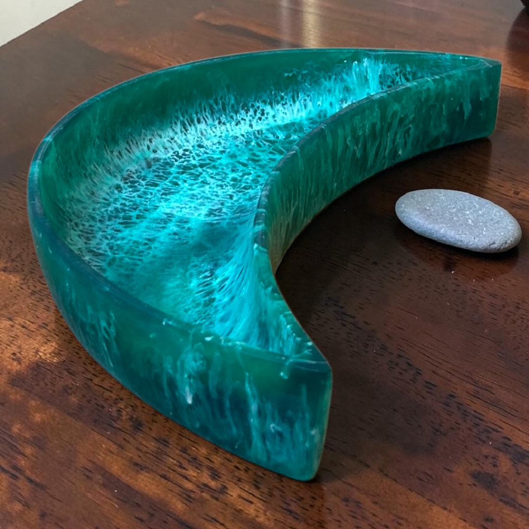 Moon Resin Bowl Green