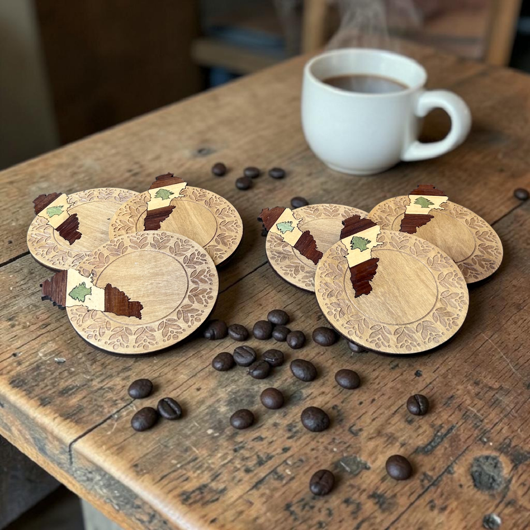 Lebanese Coaster Set - Lebanon Map